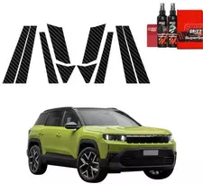 GrizzGlass anglies plėvelė apsauginė BodyShield Carbon ant statramsčių Jeep Compass (2025-2026) [10w1] (GRZ20006)
