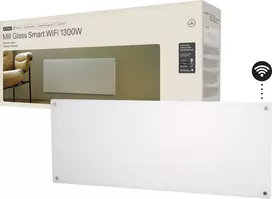 Šildytuvas Mill GL1300WIFI4 | Glass Smart WiFi | 1300 W | Tinka 15-19 m² patalpoms | IPX4 | Wifi+App valdymas | Baltas
