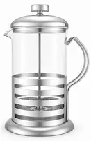 Virdulys Stiklinis arbatinukas su nerūdijančio plieno nuspaudžiamu sieteliu 800ml