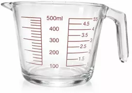Stiklinis matavimo indelis 500 ml
