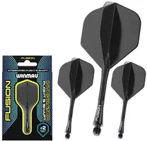 Smiginio strėlyčių koteliai su sparneliais Winmau Fusion #2, juodi, trumpi (Short)