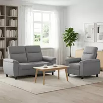 Sofa Sofos komplektas 2 vnt. Šviesiai pilka Audinys