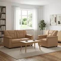 Sofa Sofos komplektas 2 vnt. Kapučino Dirbtinė oda