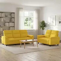 Sofa Sofos komplektas 2 vnt. Šviesi geltona Audinys