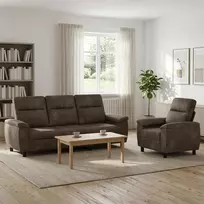 Sofa Sofos komplektas 2 vnt. Tamsiai pilka Dirbtinė suedė oda
