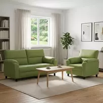 Sofa Sofos komplektas 2 vnt. Šviesiai žalia Aksomas