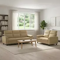Sofa Sofos komplektas 2 vnt. Šviesiai rudas Audinys