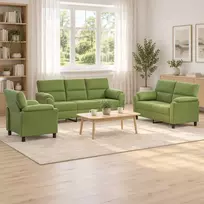 Sofa Sofos komplektas 3 vnt. Šviesiai žalia Aksomas