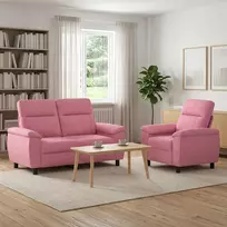Sofa Sofos komplektas 2 vnt. Rožinė Audinys
