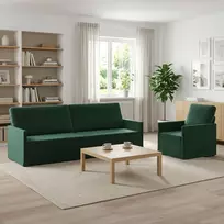 Sofa Sofos komplektas 2 vnt. Tamsiai žalia Aksomas