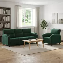 Sofa Sofos komplektas 2 vnt. Tamsiai žalia Aksomas