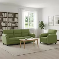 Sofa Sofos komplektas 2 vnt. Šviesiai žalia Aksomas