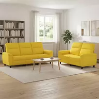 Sofa Sofos komplektas 2 vnt. Šviesi geltona Audinys
