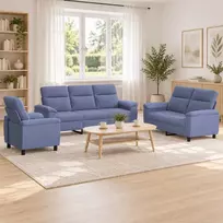 Sofa Sofos komplektas 3 vnt. Džinsinės mėlynos Audinys