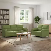 Sofa Sofos komplektas 2 vnt. Šviesiai žalia Aksomas