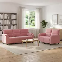 Sofa Sofos komplektas 2 vnt. Rožinė Aksomas