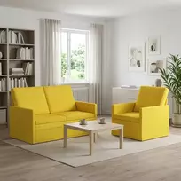 Sofa Sofos komplektas 2 vnt. Šviesi geltona Audinys
