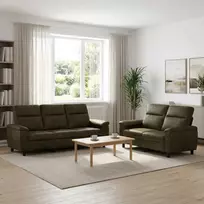 Sofa Sofos komplektas 2 vnt. Armijos Žalia Dirbtinė suedė oda