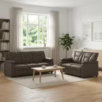 Sofa Sofos komplektas 2 vnt. Pilka Dirbtinė oda