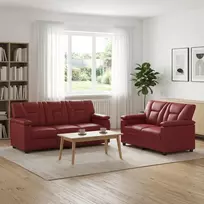 Sofa Sofos komplektas 2 vnt. Vyno raudona Dirbtinė oda