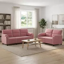 Sofa Sofos komplektas 2 vnt. Rožinė Aksomas