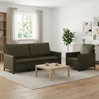 Sofa Sofos komplektas 2 vnt. Armijos Žalia Dirbtinė zomša