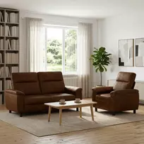 Sofa Sofos komplektas 2 vnt. Ruda Dirbtinė suedė oda