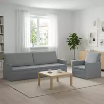 Sofa Sofos komplektas 2 vnt. Šviesiai pilka Audinys