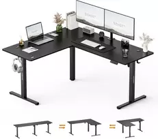 Biurko SENSE7 Nojo Light Corner Juoda 160 cm x 140 cm Juodas