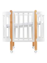 Ovali kūdikio lovytė-transformeris NIKA 5in1, Ingvart (White/Natural)