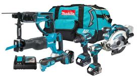 Akumuliatorinių įrankių rinkinys Makita DLX6141TX1; 18 V; 3x5,0 Ah akum.