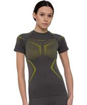 Moteriški trumparankoviai termo marškinėliai Brubeck Dry SS1465W - Grey/Lime