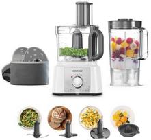 Virtuvinis kombainas Kenwood MultiPro Express, 3 L, nerūdijantis plienas, baltas, rotacinis, 1,5 L, 1,5 L, 2 diskai