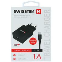 Swissten Travel Charger Smart IC USB 1A + Data Cable USB / Micro USB 1.2m 22062000