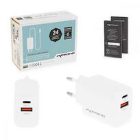 Movano GaN 20W USB-C PD + USB-A Charger (White) ZZ/PD20W-W