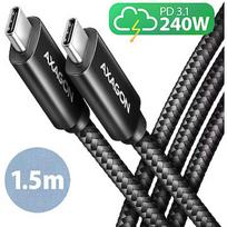 Axagon USB-C Cable, 240w, 1.5m BUCM2-CM15AB