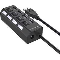RoGer USB Hub - Splitter 4 x USB 2.0 with Separate On / Off Buttons RO-20-HUB-BK