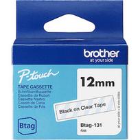 Brother BTAG-131 BTAG131 12MM BLACK ON CLEAR TAPE BTAG131