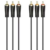 Hama Hama Audio/Video Cable, 3 RCA - 3 RCA, gold-plated, 1.5 m, black - Cable 00205150