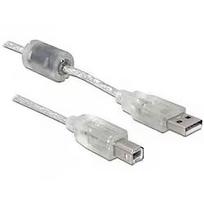 Delock USB 2.0 A-B St. m.Ferritk. clear 0,5m 82057