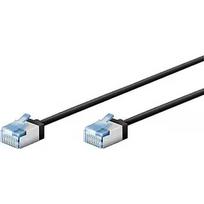 Goobay GOOBAY ULTRA-FLEX CAT6A VERKKOKAAPELI, 0.5M, U/FT, LSZH, SLIM, EXTRA-SHORT PLUGS, BLACK 74317