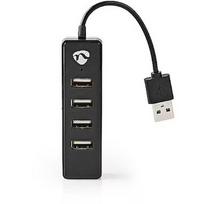 Nedis USB-Hub | 4-Port port(s) | USB 2.0 | Stromversorgung über USB | 4x USB UHUBU2420BK