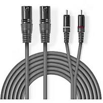 Nedis Kabelis Nedis 2x XLR M - 2x RCA M 1.5m COTH15210GY15