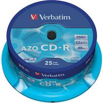 Verbatim  CD-R AZO Verbatim 700MB 1x-52x Crystal, 25 Pack  Spindle 43352V