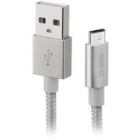 Sbs SBS Silver Metal Braided, USB-A - Micro USB, silver - Cable TECABLEMICROBS