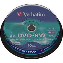 Verbatim Matricas DVD-RW SERL Verbatim 4.7GB 4x 10 Pack Spindle 43552V