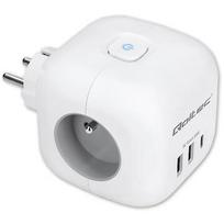 Qoltec Power cube 6in1 extension cord 3xAC USB 52548