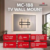 Maclean TV Mount / Bracket, max VESA 600x400, 37-86", up to 45 kg, black, tilt adjustment 0°–8°, MC-188 MC-188