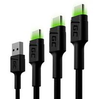 Green Cell PowerStream, USB-A to USB-C, 0.3m/1.2m/2m - Pack of 3 KABGCSET01