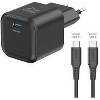 Swissten Travel Charger GaN USB-C 20W PD + Data Cable USB-C-USB-C 1.2m 22070130